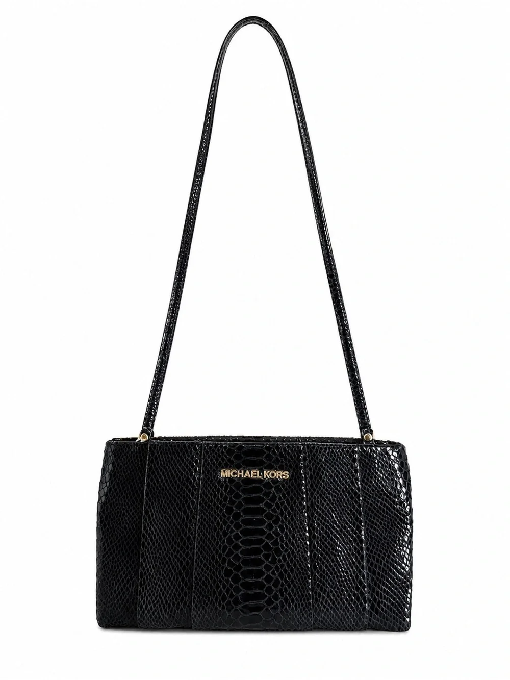 NWT! Michael Kors Black Snakeskin Embossed Shoulder Bag - Clutch Purse